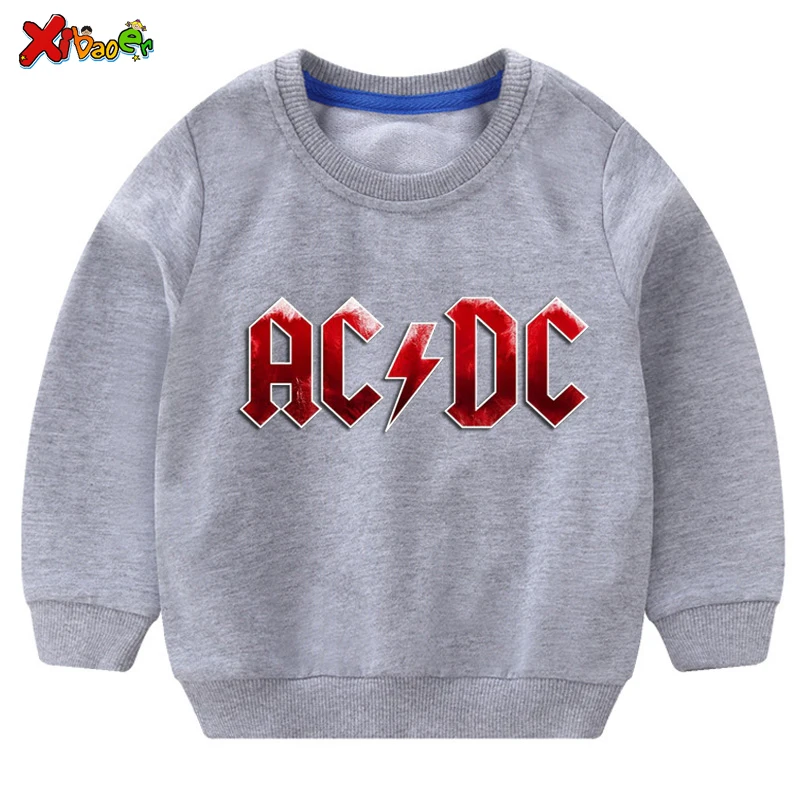 kids sweatshirts toddler boys sweatshirts autumn ACDC Kids fashion Sweatshirt white baby girl Cotton Pullover cute long sleeves - Цвет: sweatshirt gray