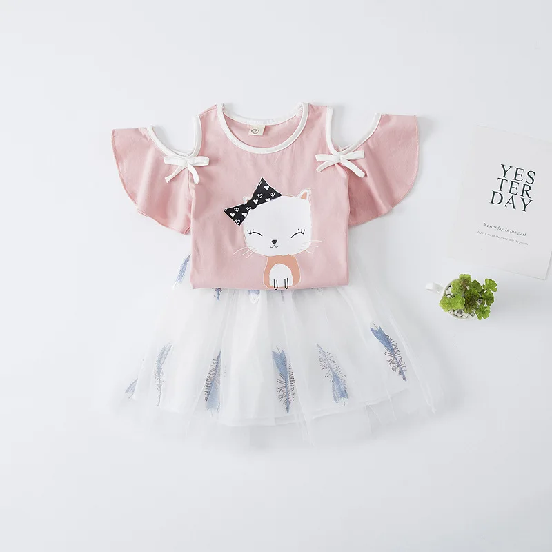 Комплект детской одежды 2020 летняя одежда для девочек футболка + юбка комплект из 2
