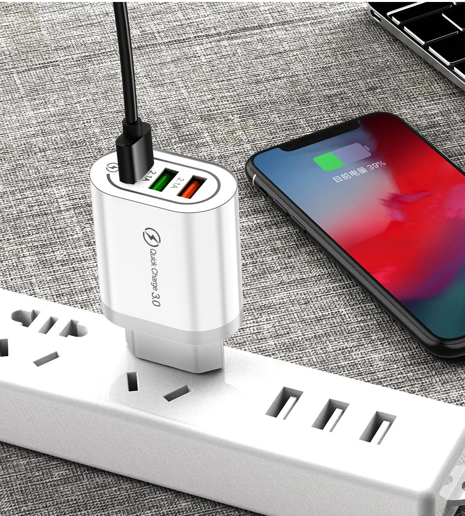 Олаф 18 Вт Быстрая зарядка 3 0 порта USB зарядное устройство QC3.0 быстрое для samsung S10