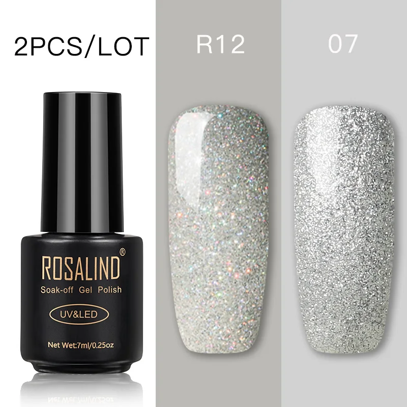 Set 2 ROSALIND Гель-лак для ногтей набор художественный Гель-лак для ногтей Набор для маникюра впитывающий белый праймер Полупостоянный УФ-гель Гибридный лак - Цвет: Set 2