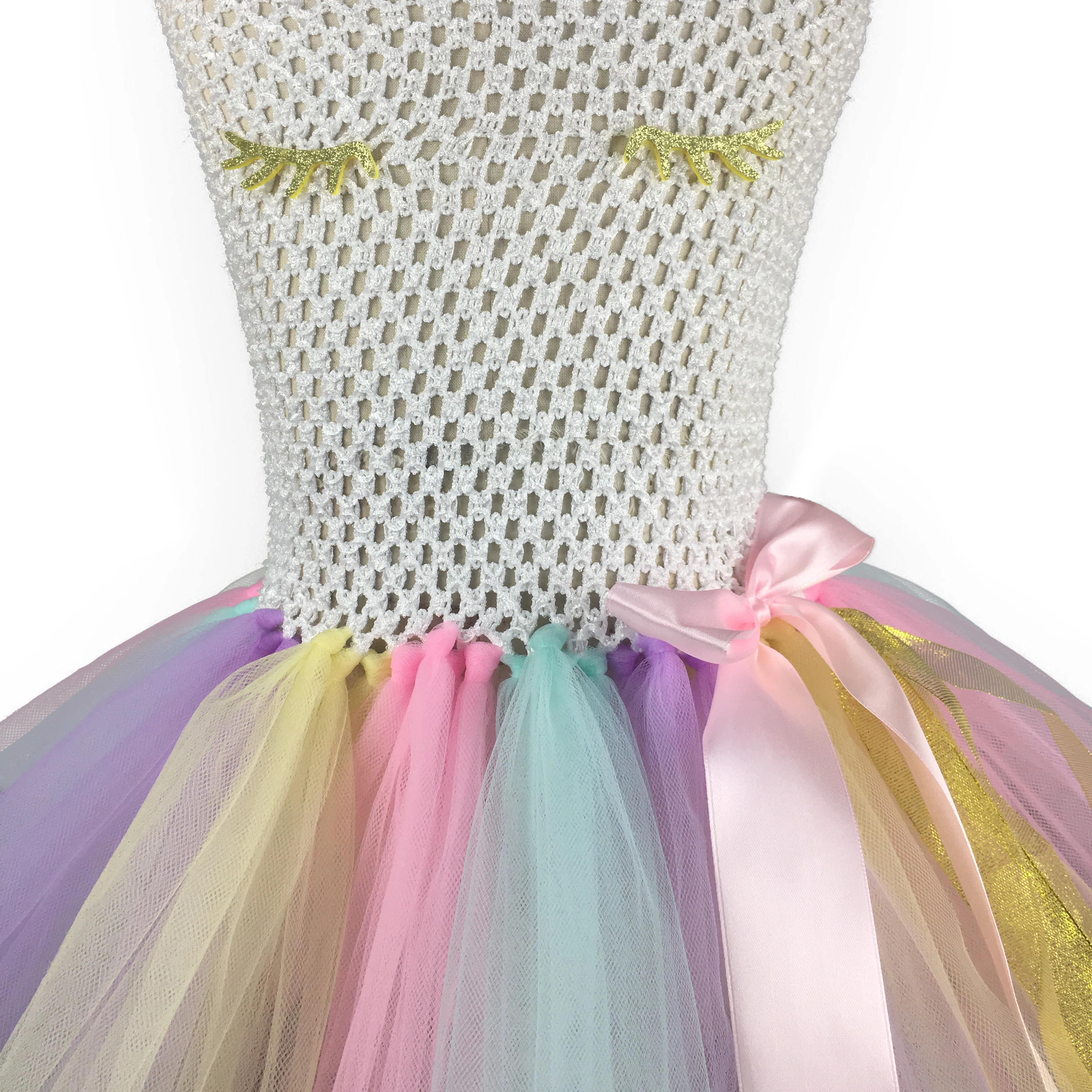 Пастельное платье-пачка с единорогом для девочек детское платье из тюля розовой