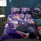 Пододеяльник Ganyu и Keqing, удобное одеяло, домашний декор, универсальный комплект постельного белья, постельное белье + наволочка, 3 шт.