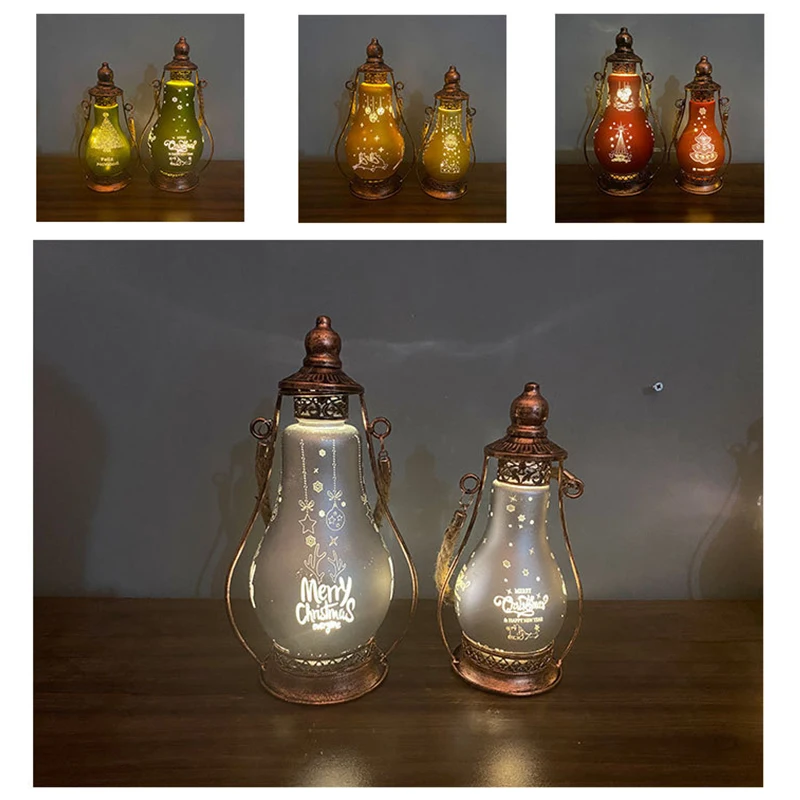 

Vintage Style Decorative Lantern LED Oil Lamp Indoor Lanterns for Home Hotel Christmas B88
