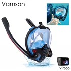 Vamson для камеры GoPro 9 маска для плавания дайвинга двойная дыхательная трубка анти туман 180  широкое поле для GoPro 10 9 8 аксессуары VP666