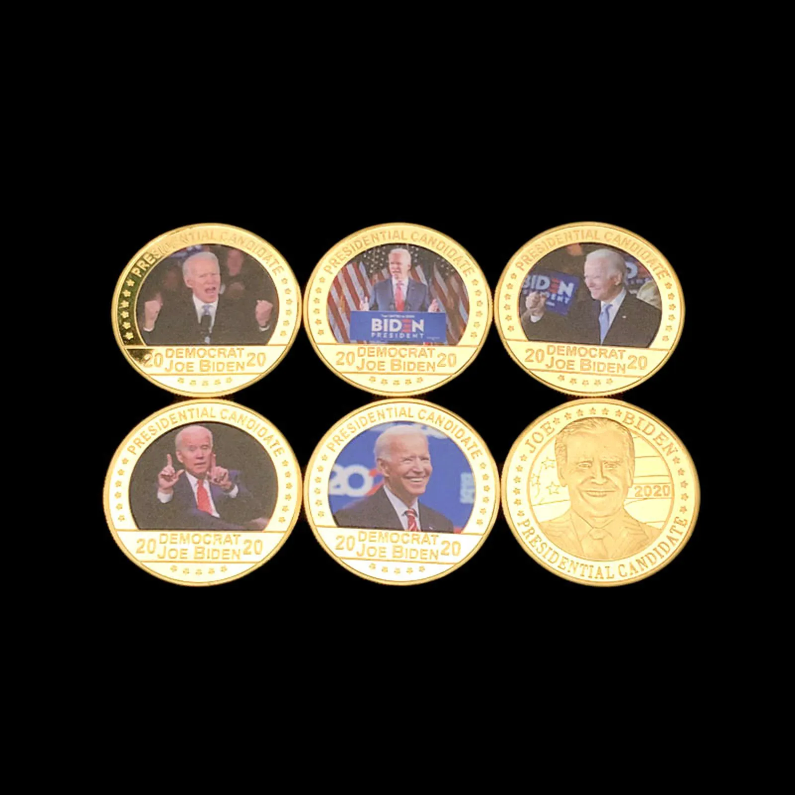 5 шт. сплава круглый Мемориальный украшения Байден для президент 2020 демократов