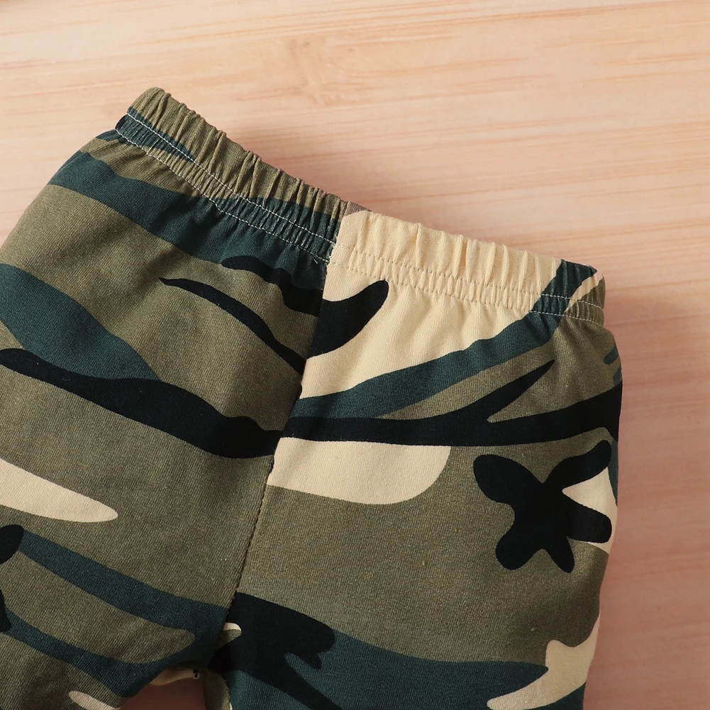 

Newborn Baby Boys Clothing Kids Outfits Clothes Letter Print Long-sleeved Romper+Camouflage Printed Trousers+Hat Set