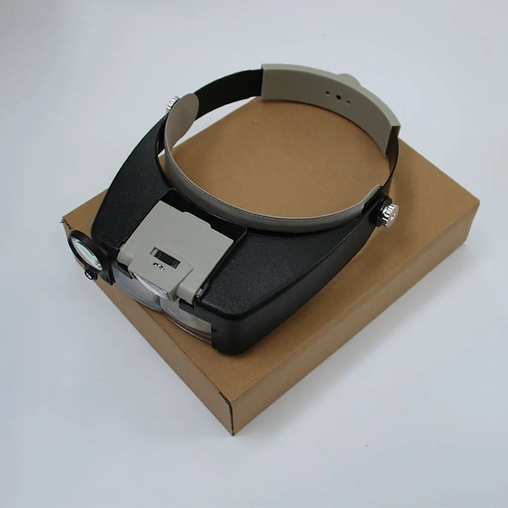 

LED Lamp Light Headband Jewelry Magnifying Glass Head Loupe Reading Magnifier Headband LED Light Magnifying Glass Lens Visor