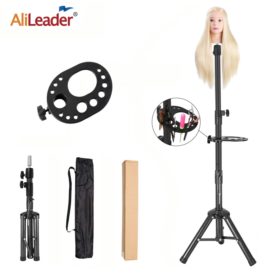 

Black Tripod for Wigs Head Stand Adjustable Wig Stand for Mannequin Training Head Holder Hairdressing Clamp Tripod Stand Holder