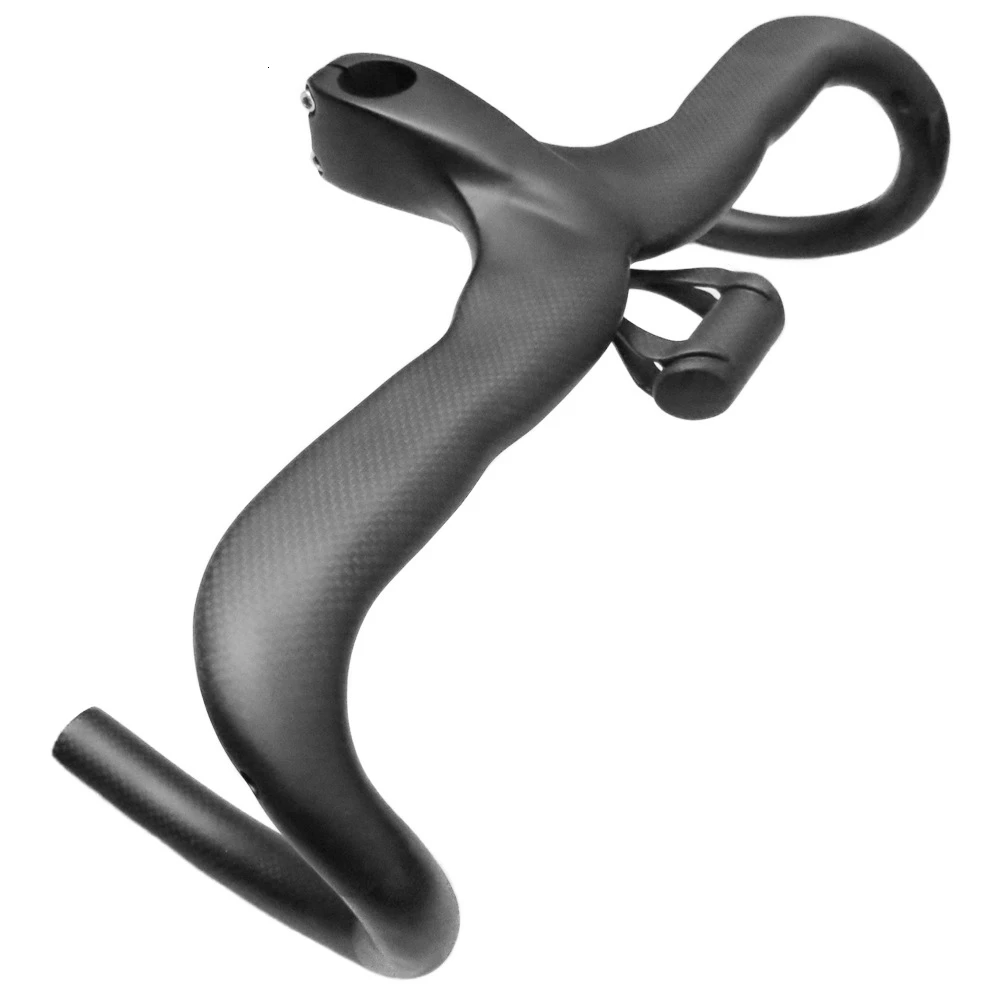 Матовый углеродный дорожный руль изогнутый Сверхлегкий из углеродного волокна