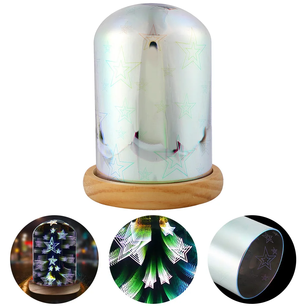 3D красочное Сердце Звезда волшебное стекло абажур атмосфера светильник