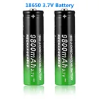 Литий-ионный аккумулятор высокой емкости для фонарика, 3,7 в, 18650, 9800 мАч