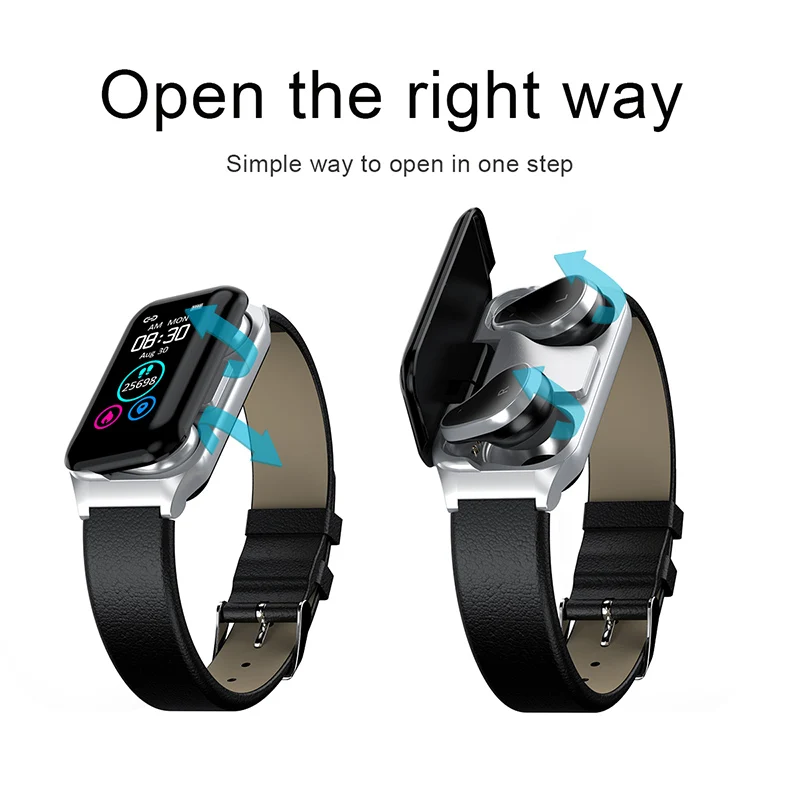 

Waterproof 2-in-1 Wireless Bluetooth-compatible Earphone Smart Bracelet Touch Screen HD Display Smart Bracelet Health Monitor
