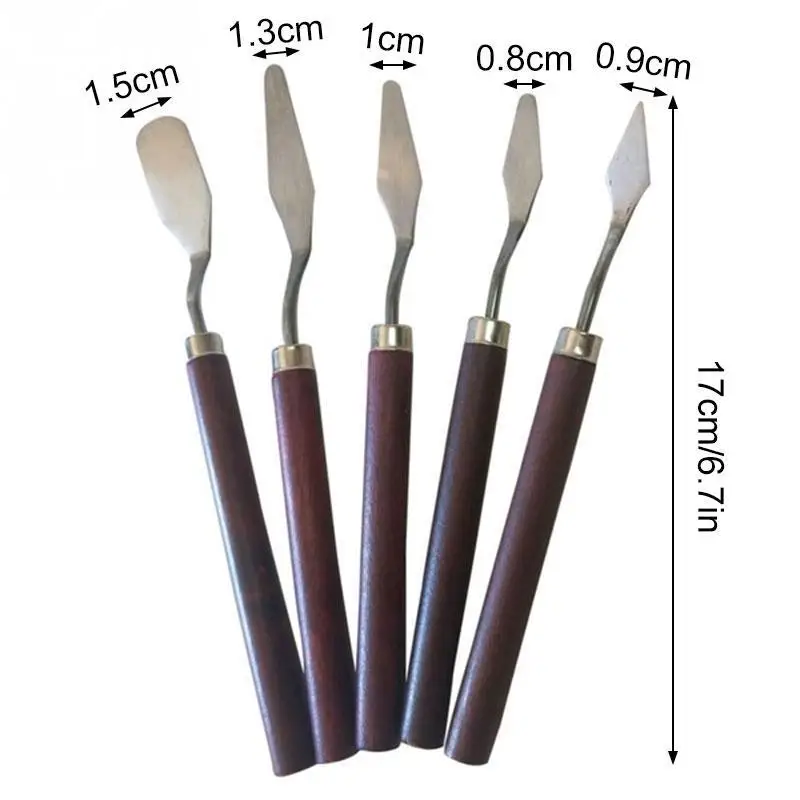 Oil Painting Scraper Set Stainless Steel Sculpture Tools Palette Spatula Mixing Scraper Art Paint Palette Knife Set Drawing Tool images - 6