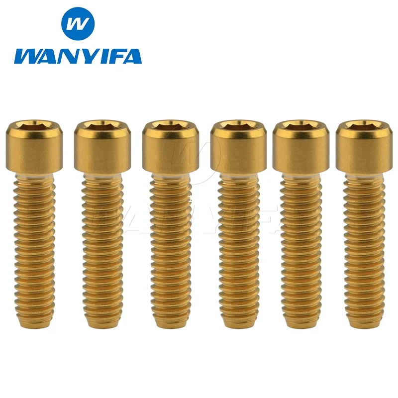 M4x20 gold Болты коробки передач waniifa M4x10 13,5 15 20 мм GR5 титановые болты с головкой винты для Велосипедный переключатель - Цвет: M4x20 gold