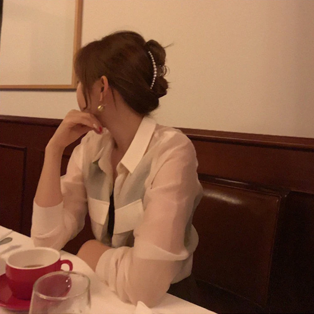 

Elegant Pearls Beads Hair Claws for Women Hairpins Shiny Crystal Rhinestone Flower Hair Clips Hair Crab Accessories Hairgrip