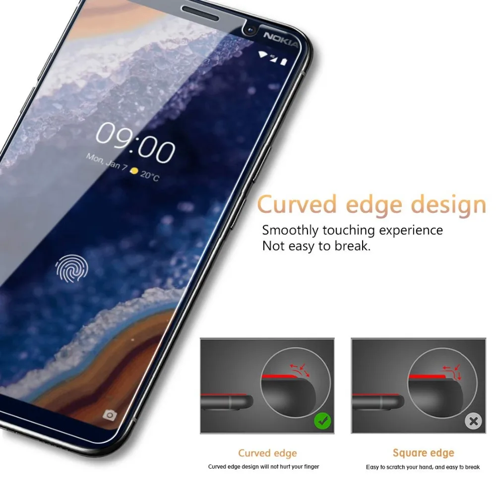 Для Nokia 9 Защитное стекло для 2 3 5 8 6 2017 9H закаленное PureView защита экрана|Защитные
