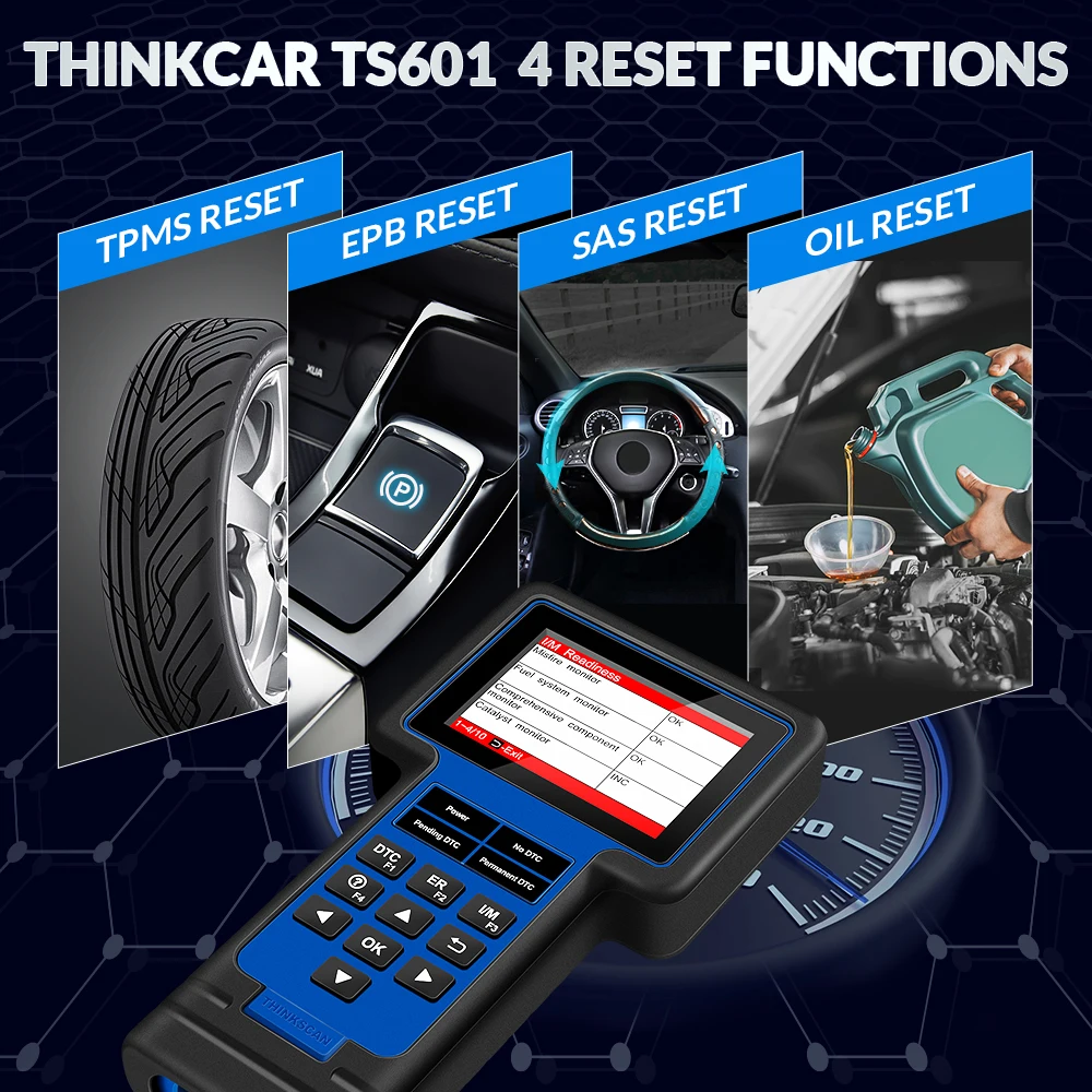 Автомобильный диагностический инструмент OBD2 THINKSCAN TS601For En/ABS/SRS & 4 Reset услуги PK NT650