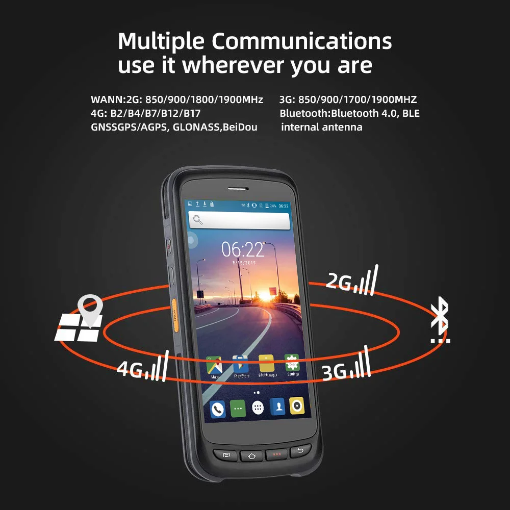 КПК ручной Android POS терминал сканер штрих-кода 2D NFC 4G WiFi считыватель штрих-кодов 8000 мАч батарея Zebra SE4710 сборщик данных