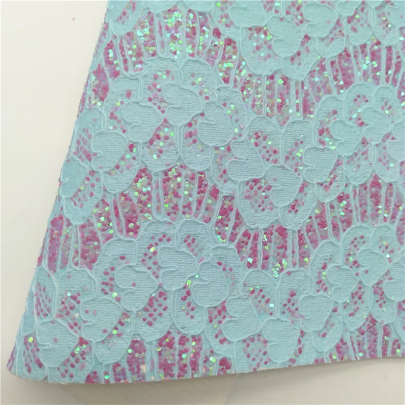 4 шт./компл. синяя кружевная блестящая виниловая ткань сочетающаяся с цветочным