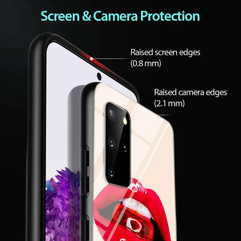 

Girl Red Lips For Samsung Galaxy A71 A51 (5G) A41 A31 2020 A21S A11 A90 A70S A10S A30S A50S Gloss Black Phone Case
