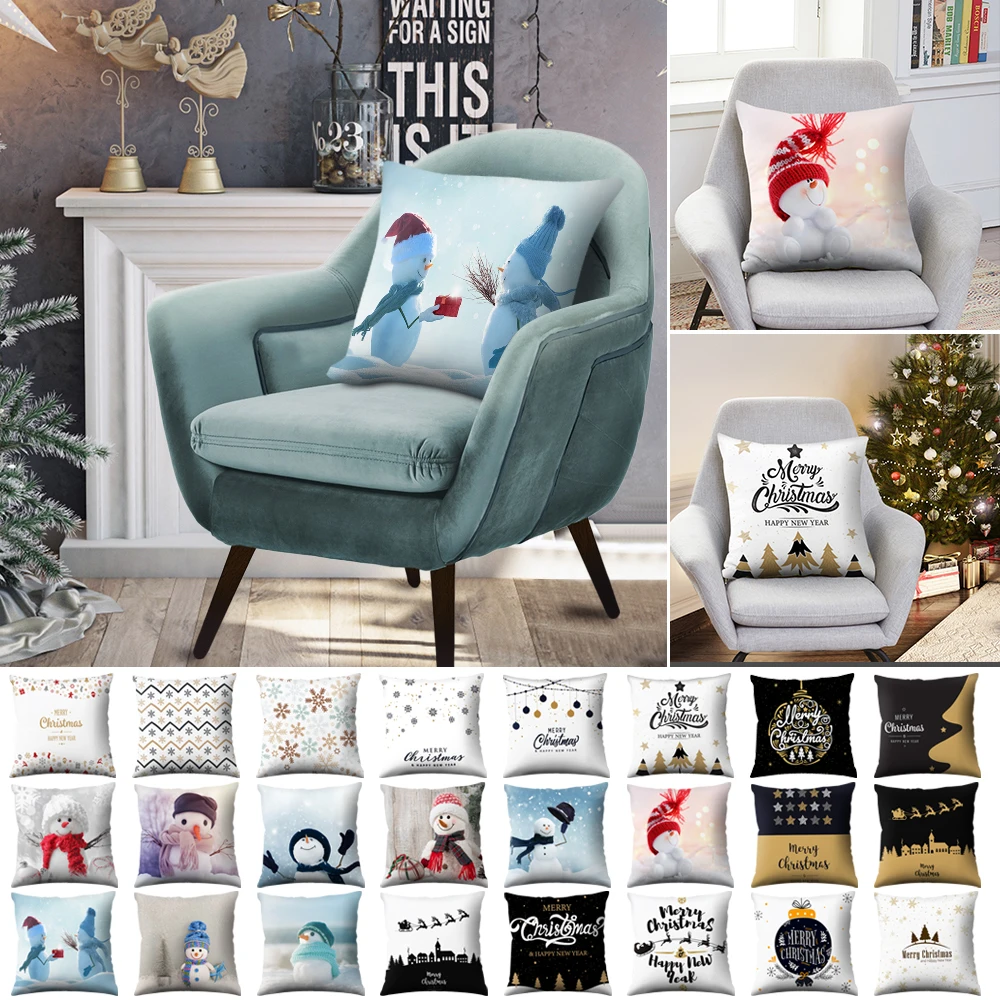 Рождественское украшение наволочка мультяшный Санта Клаус полиэстер для