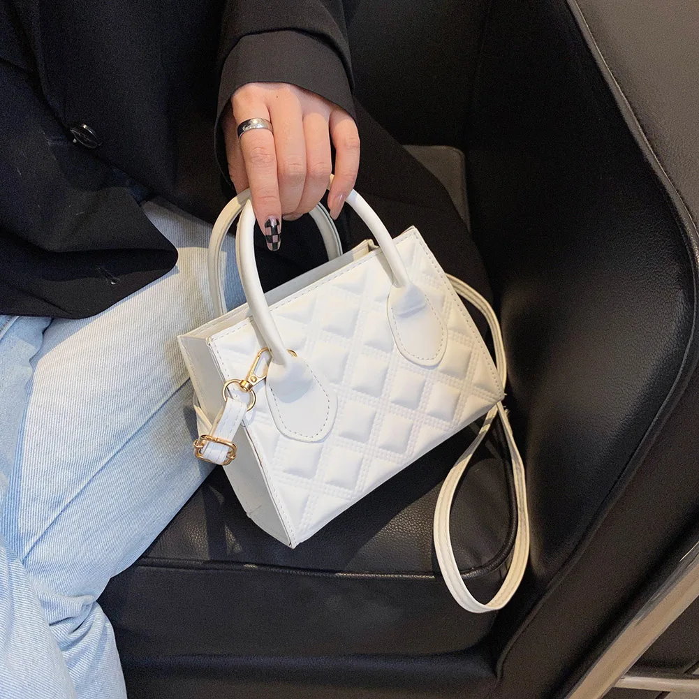 

Fashion Women Lattice Shoulder Bag Vintage Simple PU Leather Crossbody Bag Female Elegant Solid Color Exquisite Messenger Bags