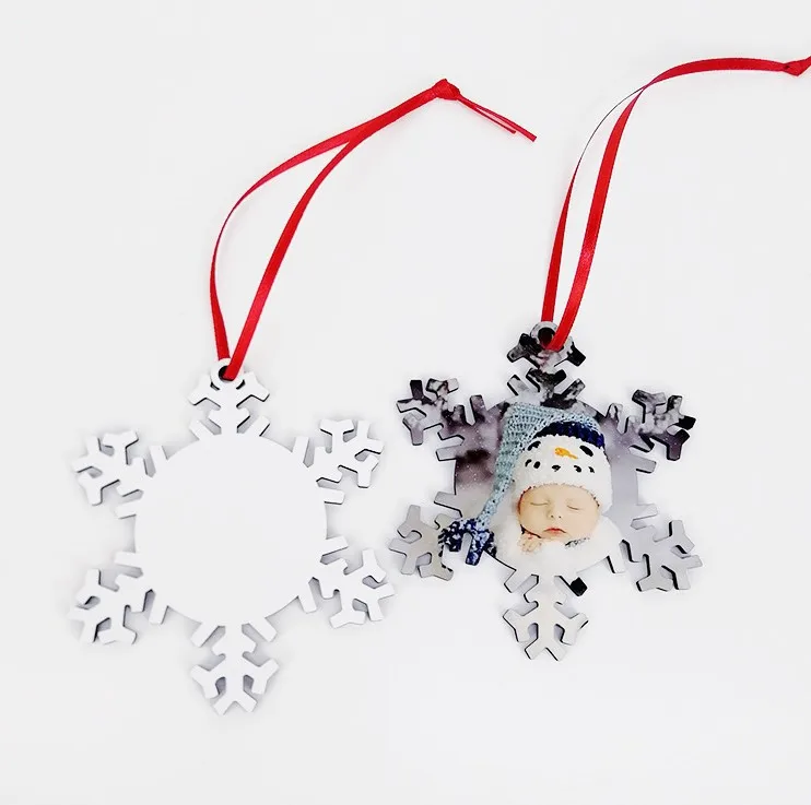 Factory Price!!! 100pcs/Lot Sublimation Blank Christmas Decoration Pendant MDF Two-sided Printing DIY gifts Heat Transfer