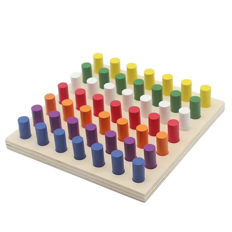 Игрушки Монтессори сенсорные материал цветной Цилиндрический разъем блоки