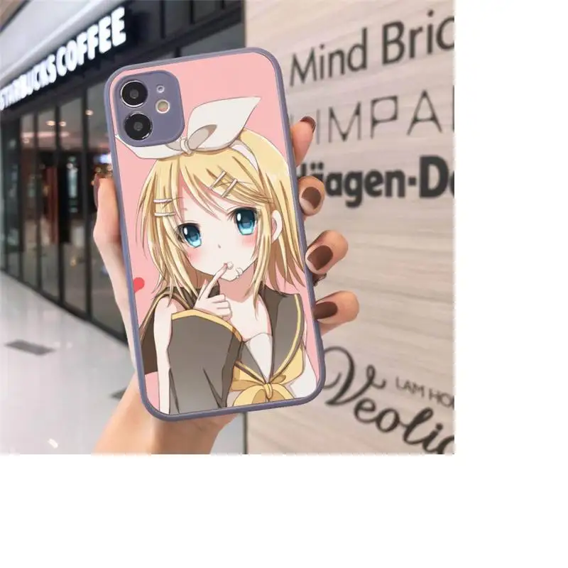 

KAGAMINE RIN VOCALOID Phone Case Matte Transparent for iPhone 7 8 11 12 s mini pro X XS XR MAX Plus funda