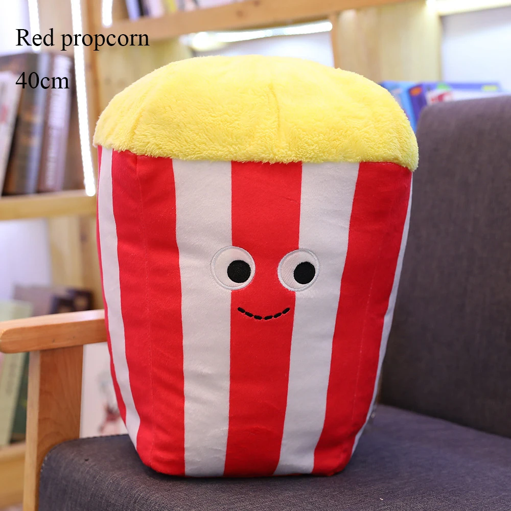 Забавная еда плюшевая имитация Фаршированная закуска подушки реквизит колбаса пицца гамбургер чай попкорн печенье Хот дог мороженое