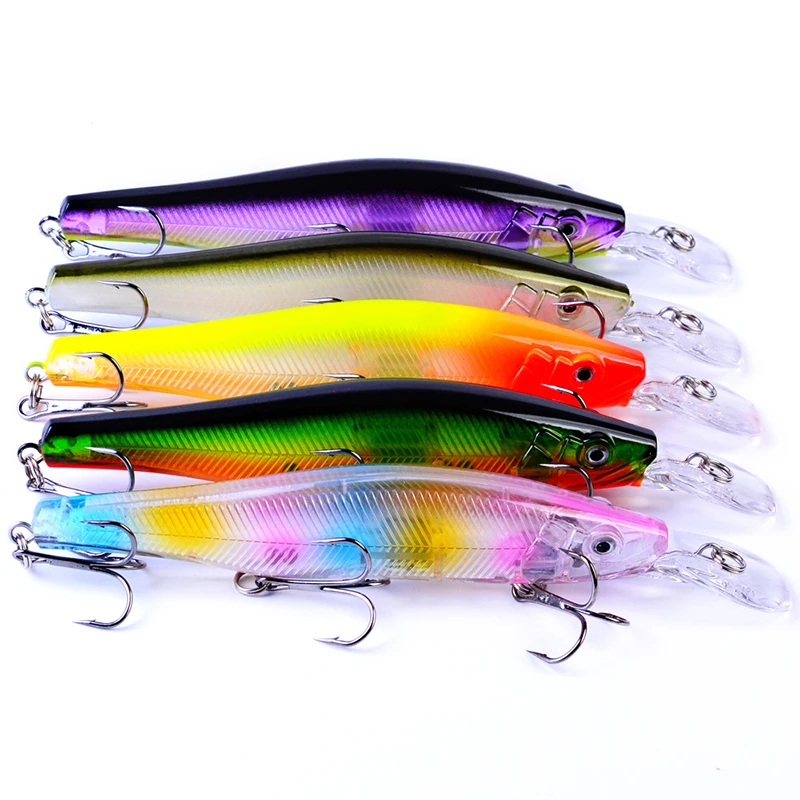 Minnow приманки для ловли рыбы лазерный жесткая искусственная приманка 3D глаз