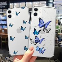 colorful butterfly transparent cell phone case for iphone 13 pro max 11 12 pro max 7 8 plus x xr xs max 12 mini se2020 6s coque