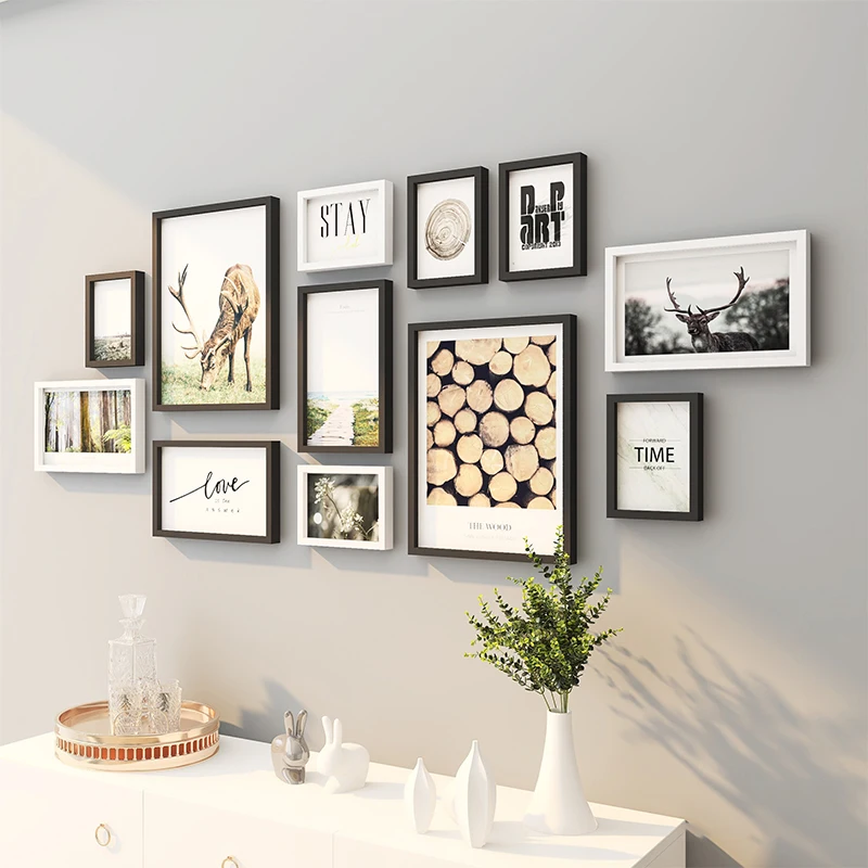 Деревянная рамка для фото Комплект Подвесной Настенный светильник современный