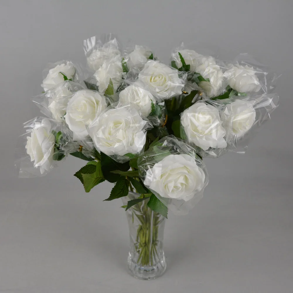 10 штук Свадебная вечеринка Шампань желтый белый шелк пластик Роза Отель Ресторан