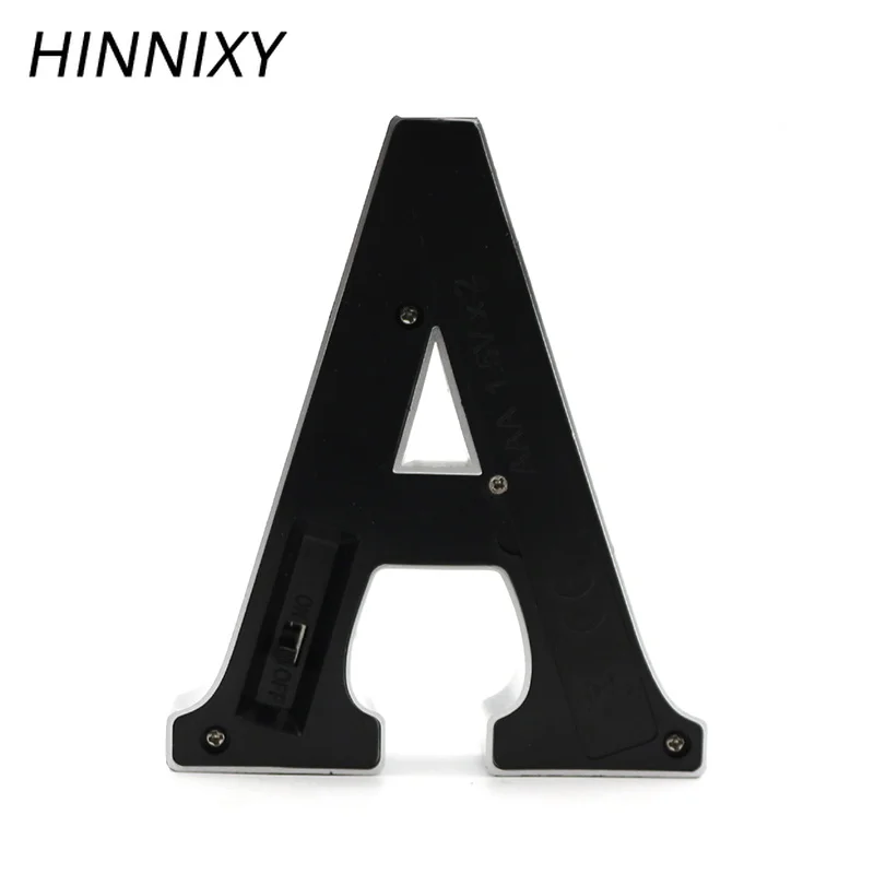 Hinnixy, 26 букв, светодиодный, серебристый, декоративный, Ночной светильник, алфавит, на батарейках, для дня рождения, вечеринки, Ночной светильник, подарок на день Святого Валентина