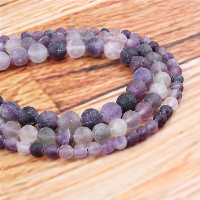 

4/6/8/10/12mm Frosted Amethyst Natural Stone Beads Loose Stone Round Beads For DIY Jewelry Bracelet Necklace Make