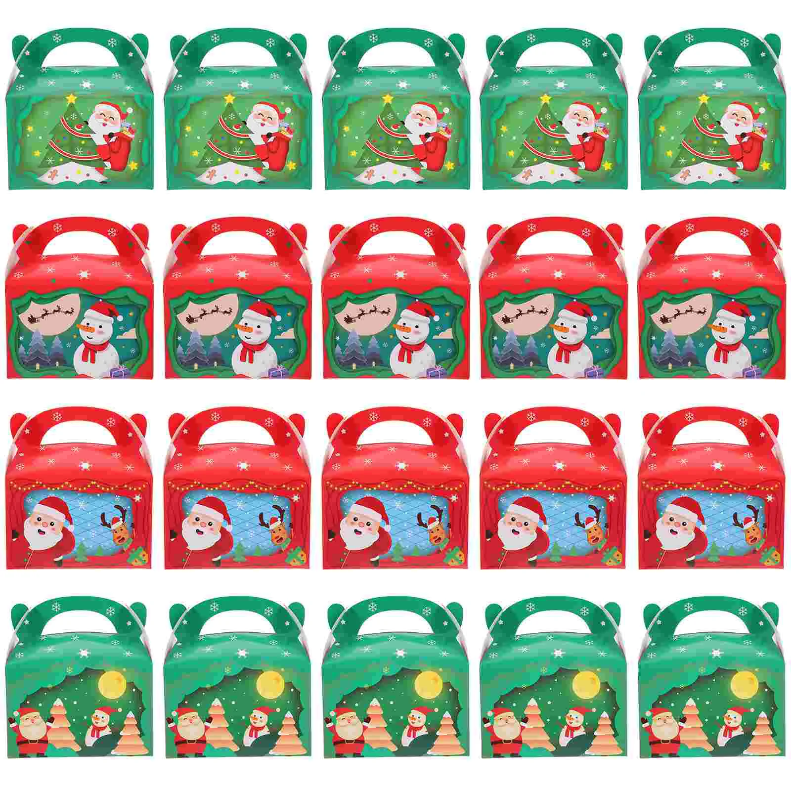 

20Pcs Portable Christmas Theme Gift Wrapping Boxes Adorable Candy Packing Bags