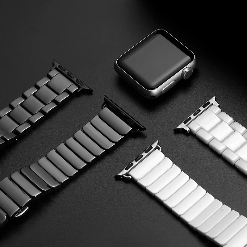 Керамический ремешок для Apple Watch Series 7 6 SE 5 4 3 iwatch 42 мм 38 металлический браслет с