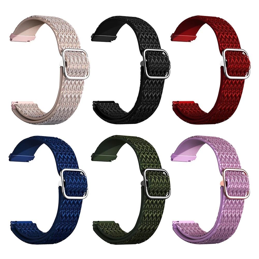 

Nylon Diamond Pattern Elastic Bracelet for Samsung Galaxy Watch 4 Classic Adjustable Wrist Strap Smart Watch Band