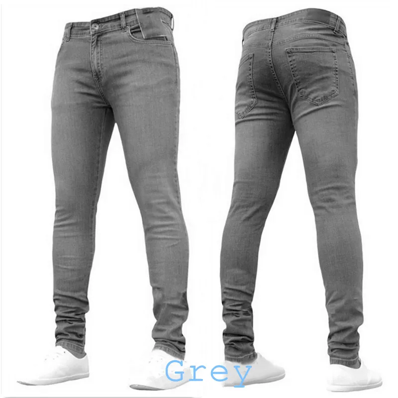 Джинсы мужские Стрейчевые однотонные повседневные джоггеры классические модные