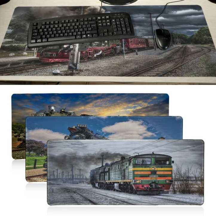 Винтажный крутой ретро поезд пейзаж офисные мыши геймер мягкий коврик для