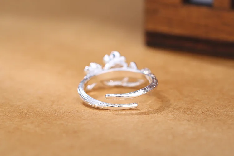 Женские кольца с цветком сливы Kindey серебристые в стиле панк свадебные ювелирные