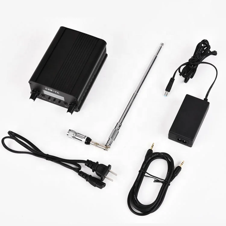 

7W CZE-7C PLL 78~108MHz FM Transmitter Broadcast Radio Station+ Power Supply+ Small Antenna Kit