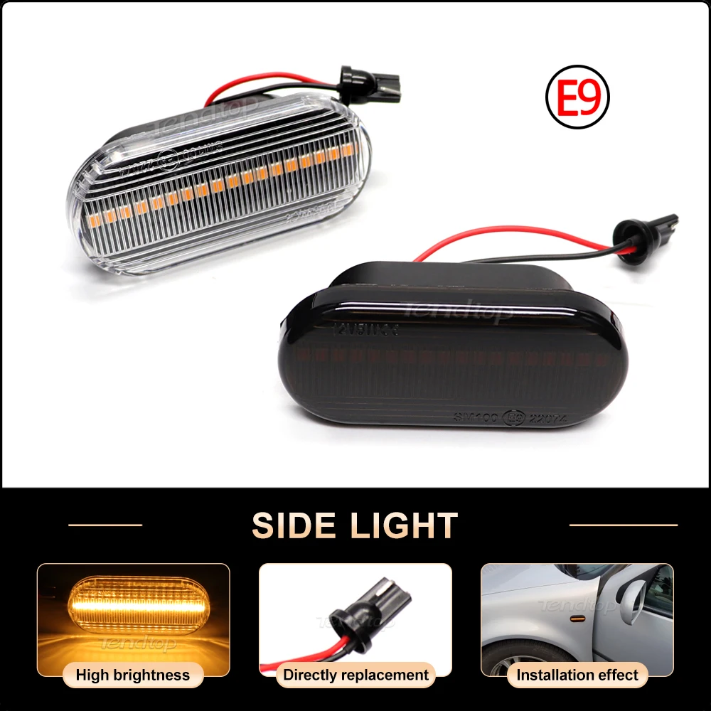 Amber LED Side Marker Light Turn Signal Lamp For VW Bora Golf 3 4 Passat 3BG Polo SB6 For SEAT Ibiza 6L Cordoba Toledo Leon 1M