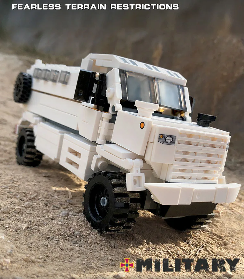 Moderner Militär-Ukraine-KPA3-Muldenkipper Batisbricks MOC Baustein-Modell Krankenwagen Bausteine Spielzeug für Geschenke – Detail 7