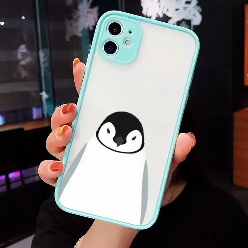 

Big goose Cartoon funny penguin Phone Cases Matte Transparent for iPhone 7 8 11 12 s mini pro X XS XR MAX Plus cover funda