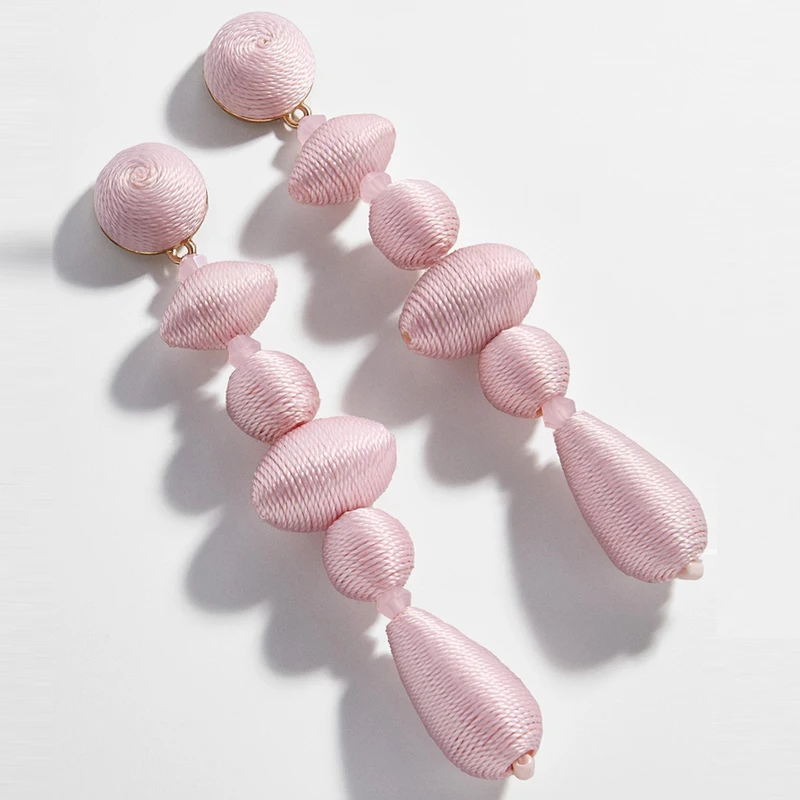 Miwens модные длинные бусины Арлекин висячие серьги Bauble Bar элегантные красочные бусины лист кисточкой яркие серьги украшения