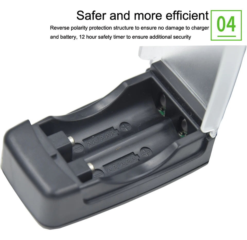 2 Slots smart Nicd charger for AA AAA NICD batteries 14500 10440 lithium li-ion AA AAA Alkaline Rechargeable battery charger