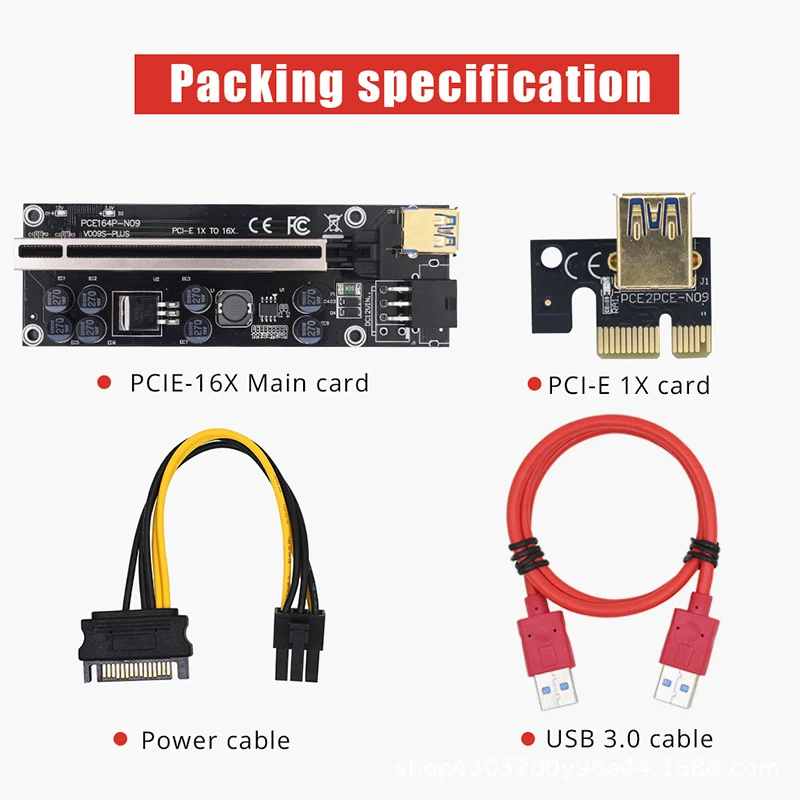 VER006S Plus USB 3.0 PCI-E Райзер Ver 009S Экспресс 1X 4X 8X 16X адаптер карта Sata 15Pin к 6 Pin кабель