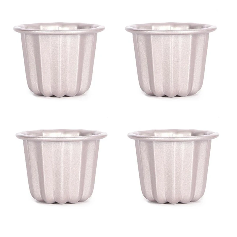 

Canele Mold, Cannele Muffin Cup, 4Pcs Non-Stick Cannele Mould